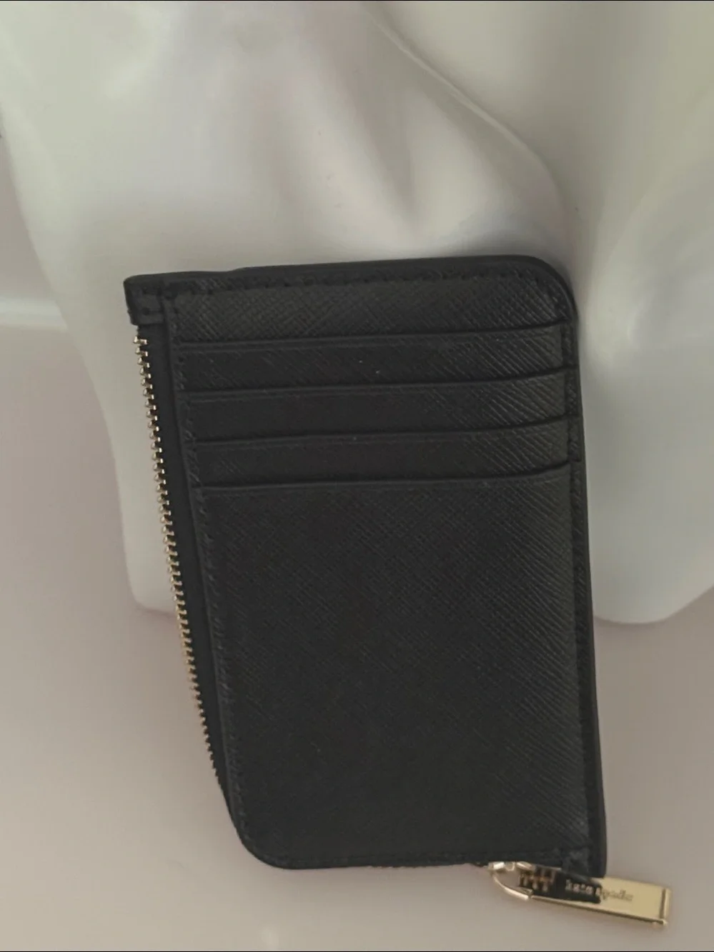 kate spade Black Leather Zip Coin and Card holder